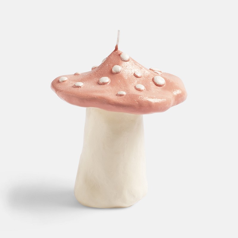 Candle mushroom dots pink