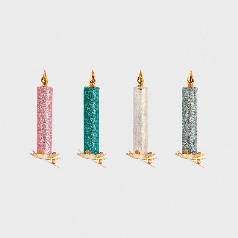 Candle on clip set of 4