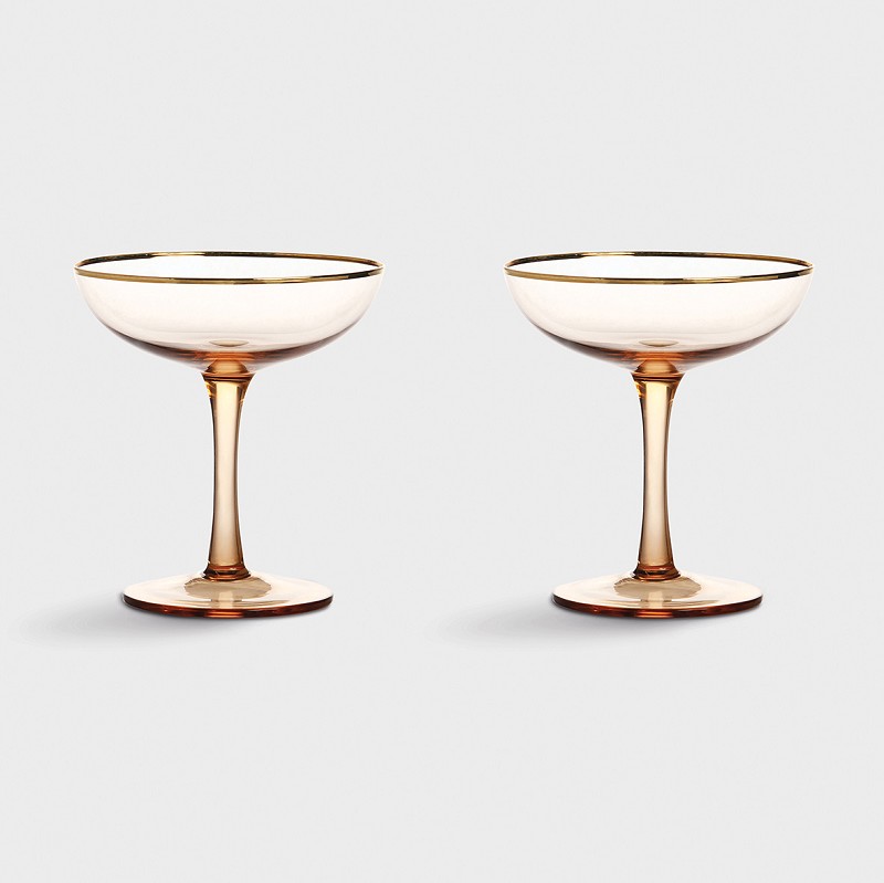 Coupe Champagne Pink Set Of 2 Glasses Klevering Ws